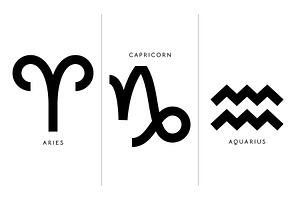 Zodiac Symbols SVG, EPS Vectors