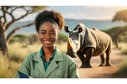 A smiling wildlife researcher in a, an Animal Photo by Igor Tichonow