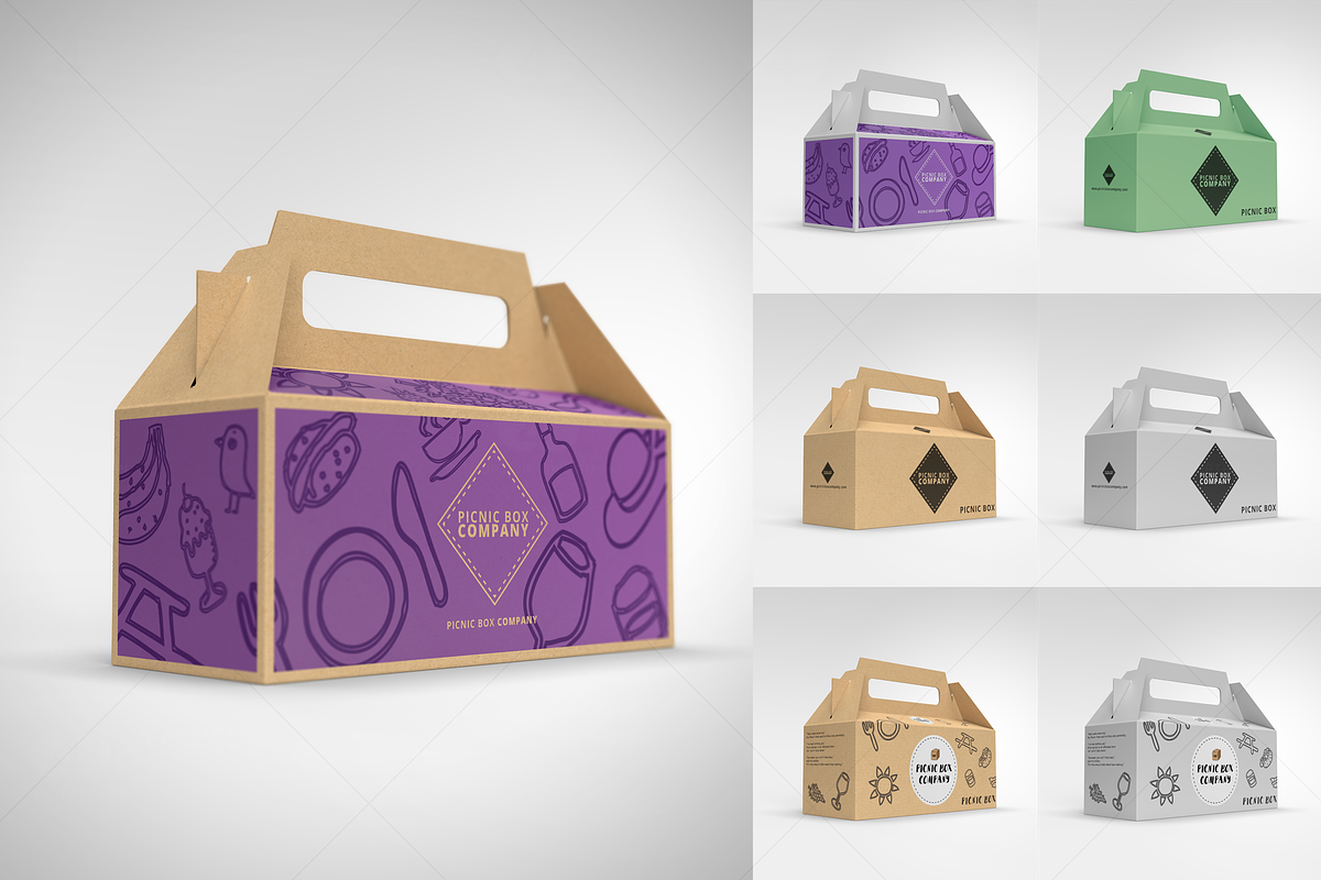 Gable Food Box Carrier Mockup #01, a Cups & Container Mockup by Option 4 Design (Photo 3 of 4)