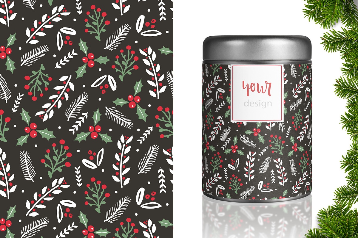 Winter holiday floral patterns, a Pattern Graphic by Cozy pattern shop (Photo 5 of 11)