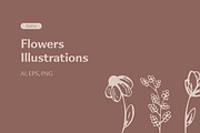 Minimalist Flowers Illustrations, an Illustration by naima.design (Thumbnail 2 of 6)