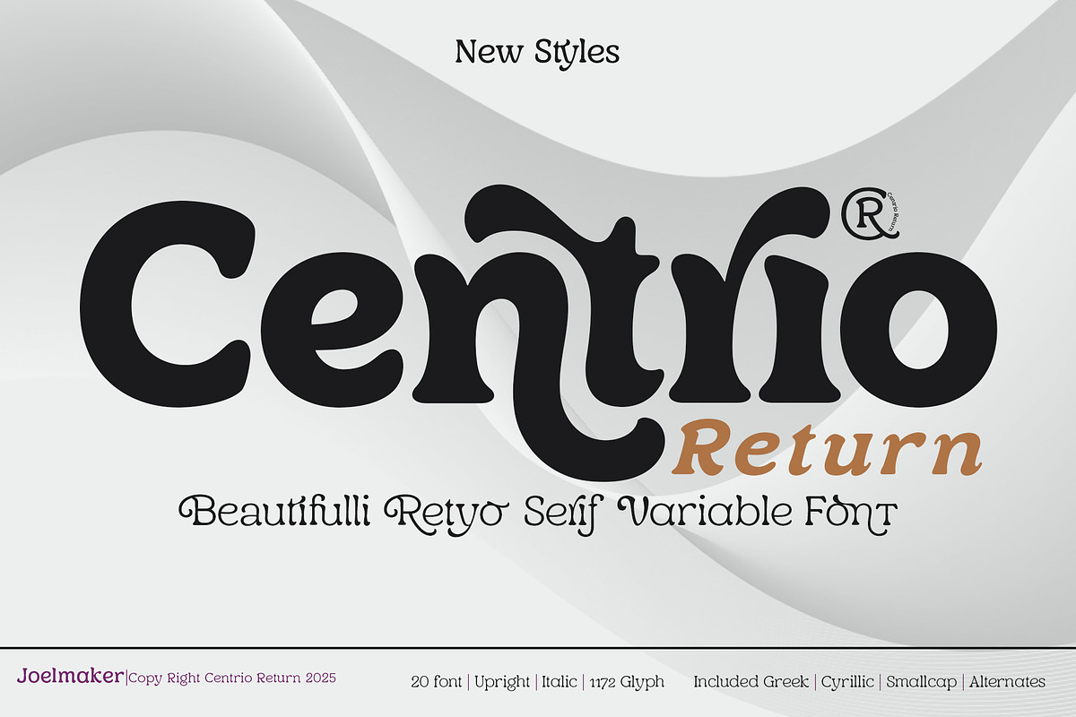 Centrio Return, a Serif Font by joelmaker (Photo 1 of 21)