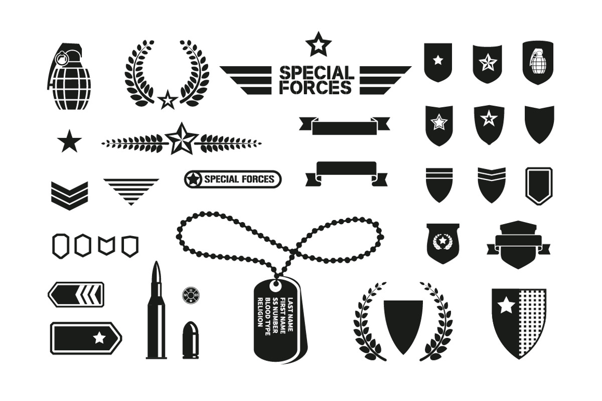 Military theme icons set, an Icon by Poloviiinkin