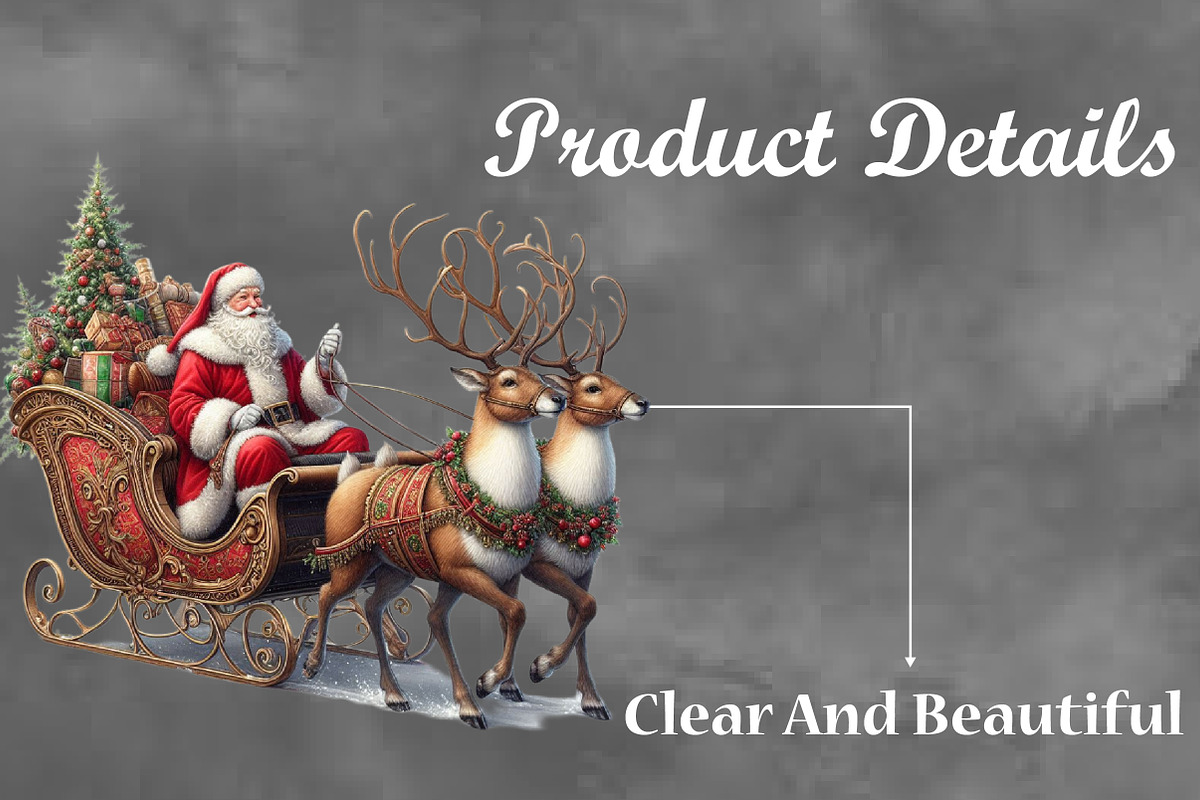 Christmas Santa Claus Sleigh Clipart, a Work Illustration by Craft Nest (Photo 3 of 5)