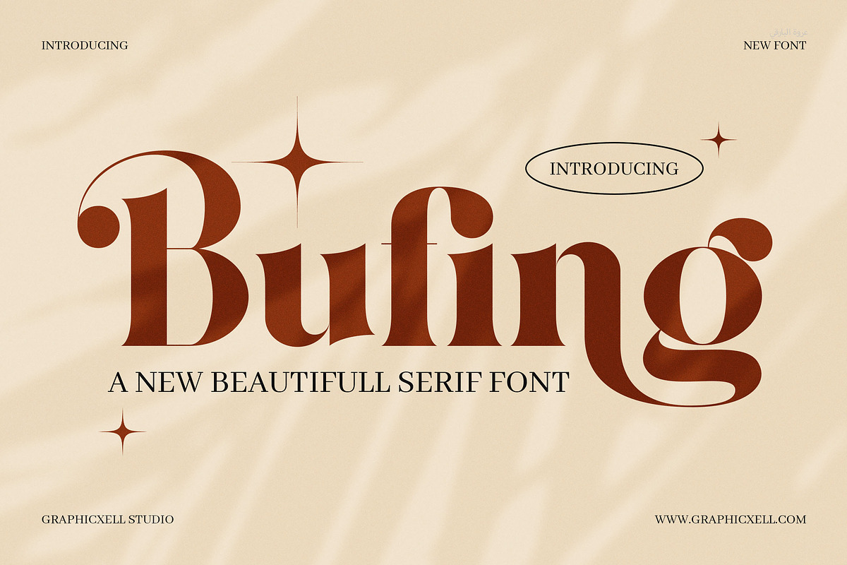 Bufing Elegant Vintage Serif Font, a Serif Font by Graphicxell (Photo 1 of 9)
