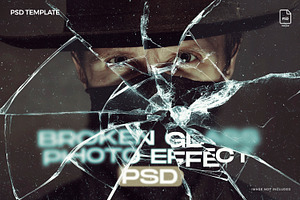 Broken Glass Effect 3 PSD Template, a Layer Style Add-On by iHemalaya