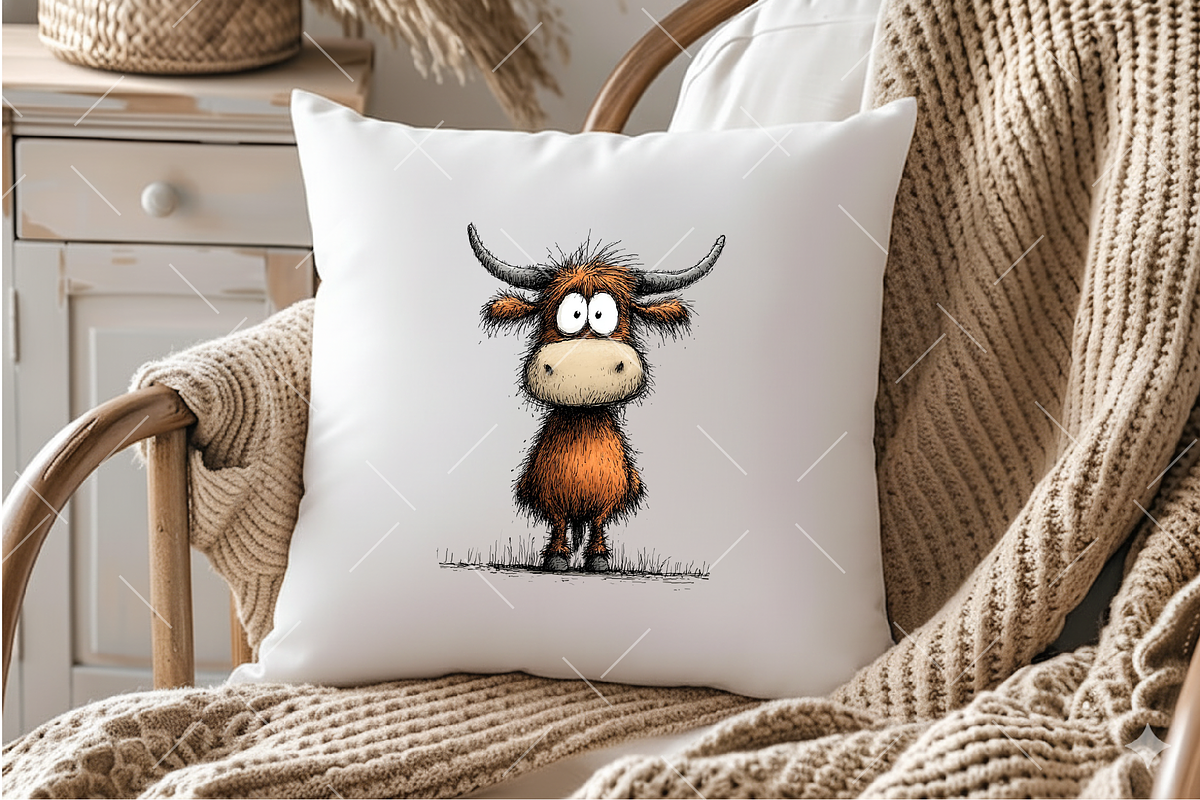 Whimsical Highland Cow Clipart, an Illustration by OK Design (Photo 6 of 6)