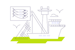 Industrial fishing boat abstract, a Transportation Illustration by Visual Generation
