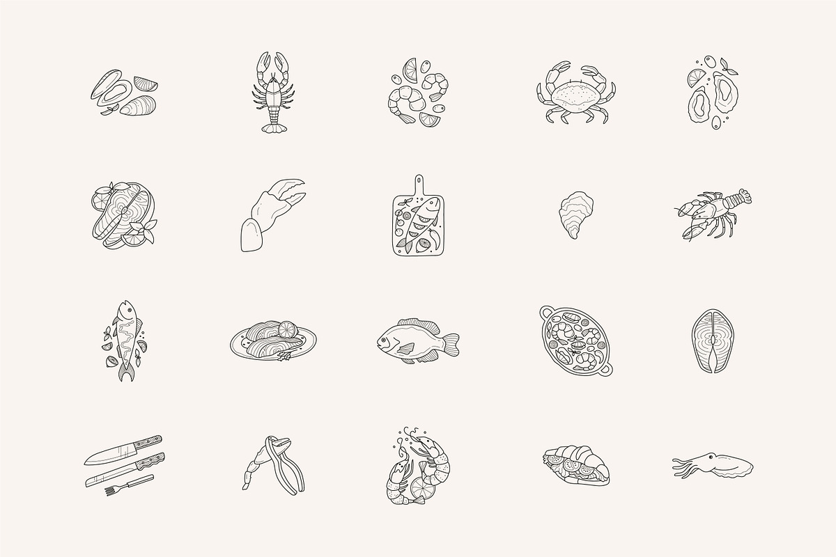 Seafood logo elements and templates, a Graphic by Vasylyka (Photo 13 of 15)