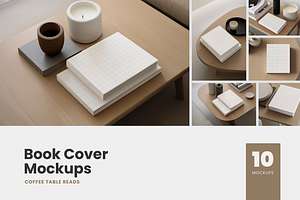 Book Cover Mockups Coffee Table