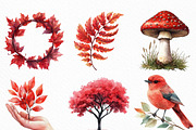 Watercolor Crimson Canopy Clipart, an Illustration by Craft Nest (Thumbnail 5 of 6)