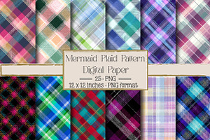 Mermaid Plaid - Seamless Pattern, an Icon by DreamPrint404