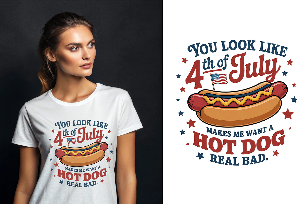 4th of July Hot Dog PNG, a Food Illustration by Unique Design Team (Photo 3 of 5)
