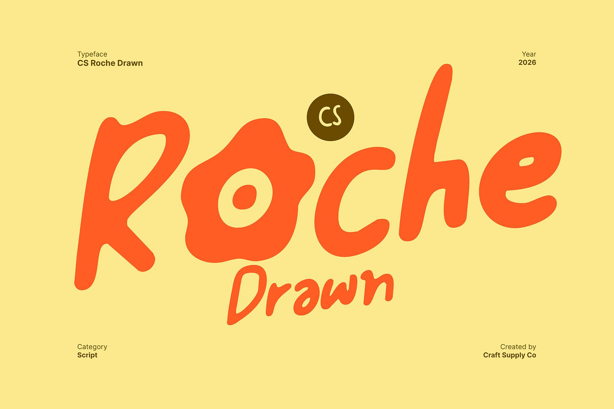 CS Roche Drawn, a Handwritten Font by Craft Supply Co. (Photo 1 of 8)