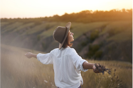 Autumn hillside landscapes with, a Person Photo by vitaliymateha photography