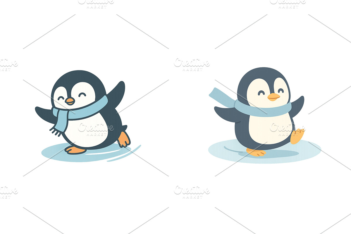 Two cheerful penguins wearing, an Animal Illustration by ZinetroN