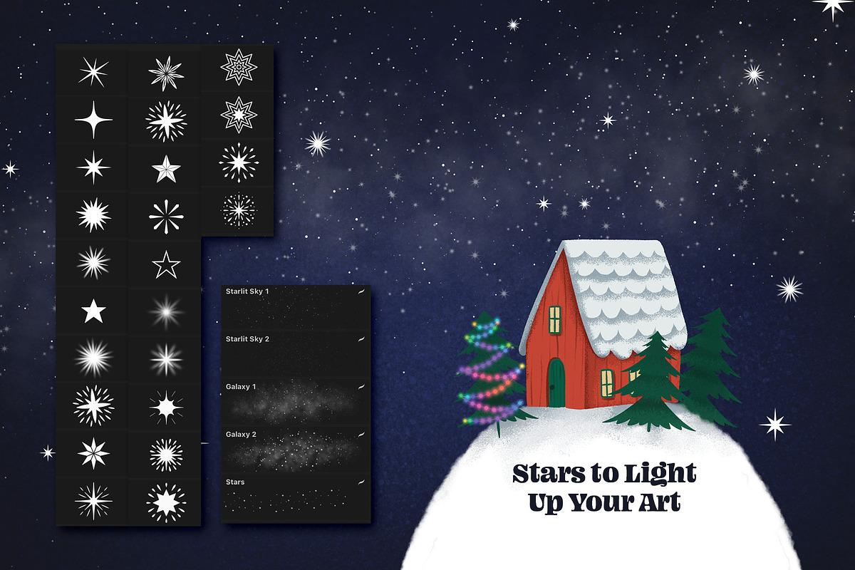Christmas Magic Procreate Brushes, a Brush Add-On by Pencil Twist (Photo 6 of 11)