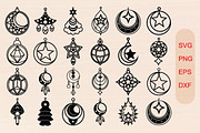 Moon & Stars Earring Svg Bundle, an Object Graphic by jannatulpakhi (Thumbnail 1 of 6)