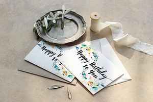 White flower birthday card