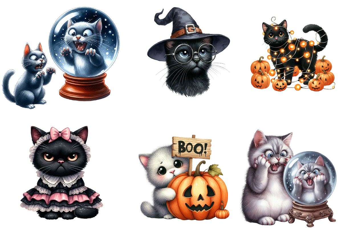 Funny Halloween Black Cat Sublimatio, an Illustration by DreamArtGraphic (Photo 4 of 4)