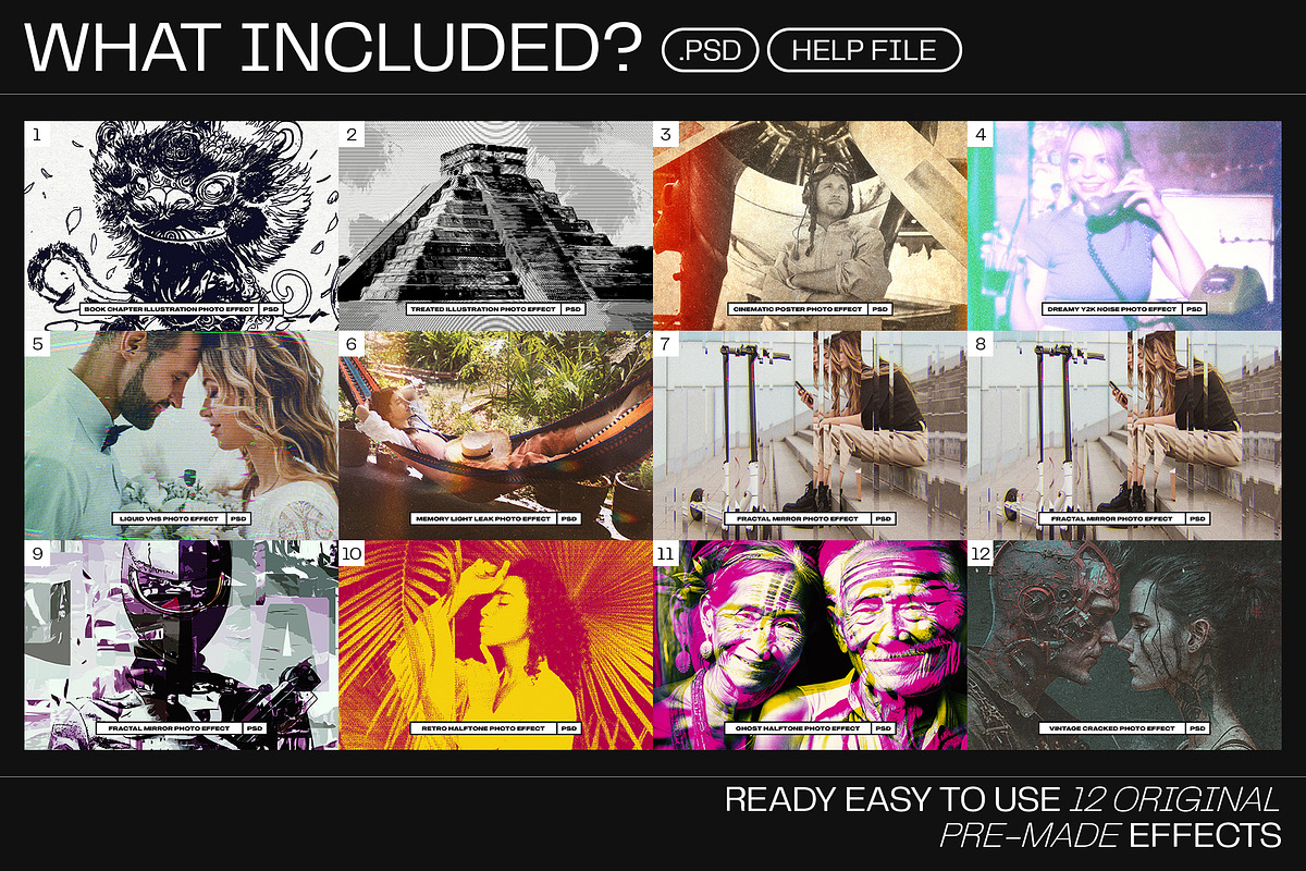 12 Photo Effect Templates, a Layer Style Add-On by iDoodle Studio (Photo 2 of 6)