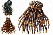 Hair Clipart, Long Hair, Natural, an Illustration by DreamPrint404 (Thumbnail 2 of 3)