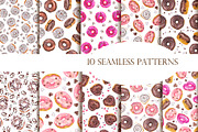 Watercolor donut set, a Food Illustration by Watercolor & sketches (Thumbnail 4 of 7)