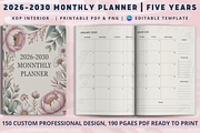 2026-2030 Monthly Planner Five Years, a Design Template by Book2bees (Thumbnail 1 of 4)