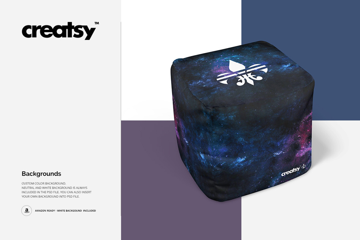 Ottoman Cube and Round Mockup Set, a Product Mockup by Creatsy (Photo 5 of 7)