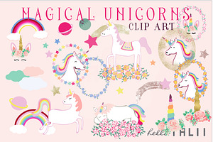 Magical Unicorns Clip Art