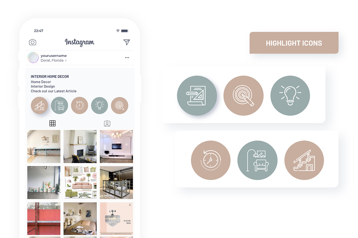Interior Design Instagram Templates, a Social Media Template by ...