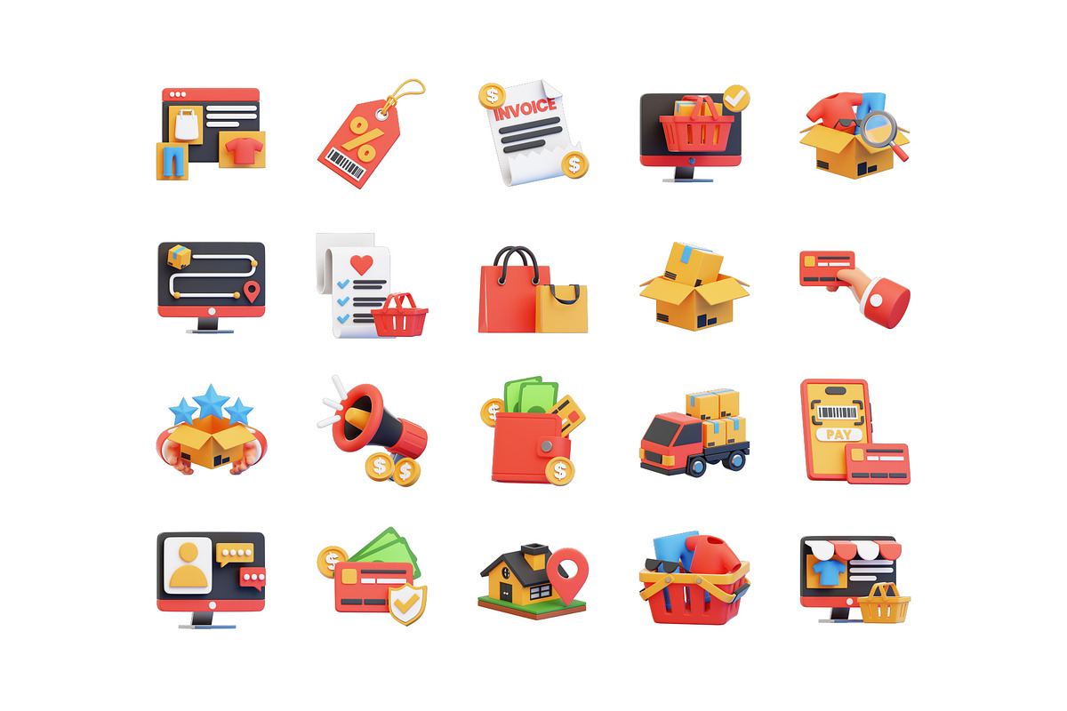 20 E-Commerce 3D Icon Set, an Object 3D Model by Bilicube Studio (Photo 5 of 6)