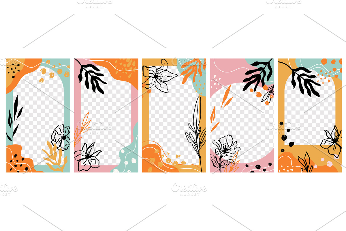 Abstract floral designs. Stories, an Illustration by YummyBuum