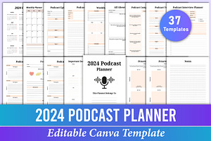 2024 Podcast Planner Canva Template