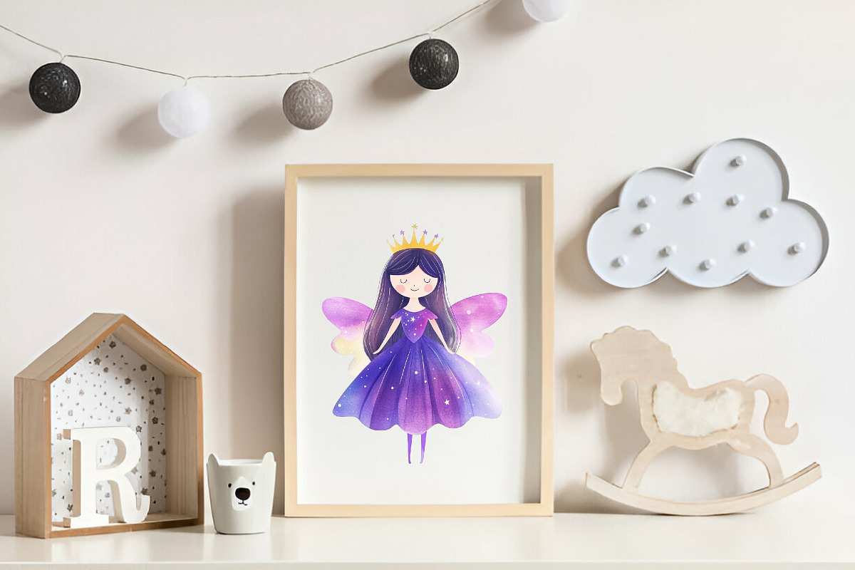 Watercolor Magical Garden Purple Fai, an Illustration by CreationArt (Photo 6 of 9)