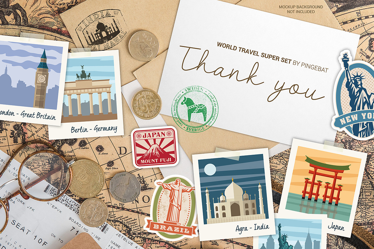 World Travel Super Set, a Texture Illustration by Pingebat (Photo 16 of 16)