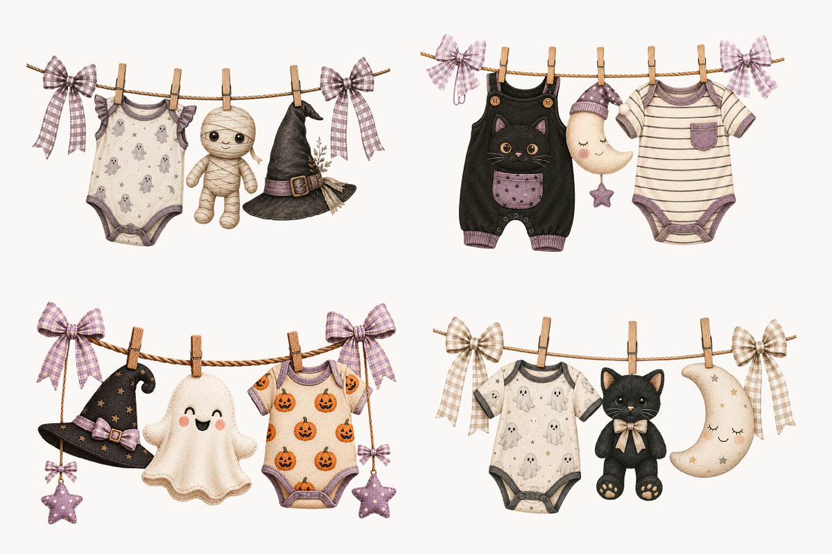 Halloween Clothesline Clipart PNG, a Seasonal Illustration by Designworld (Photo 4 of 5)