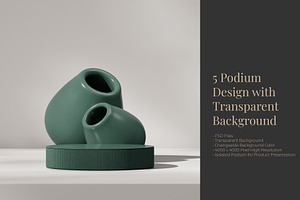 5 Podium with Transparent Background