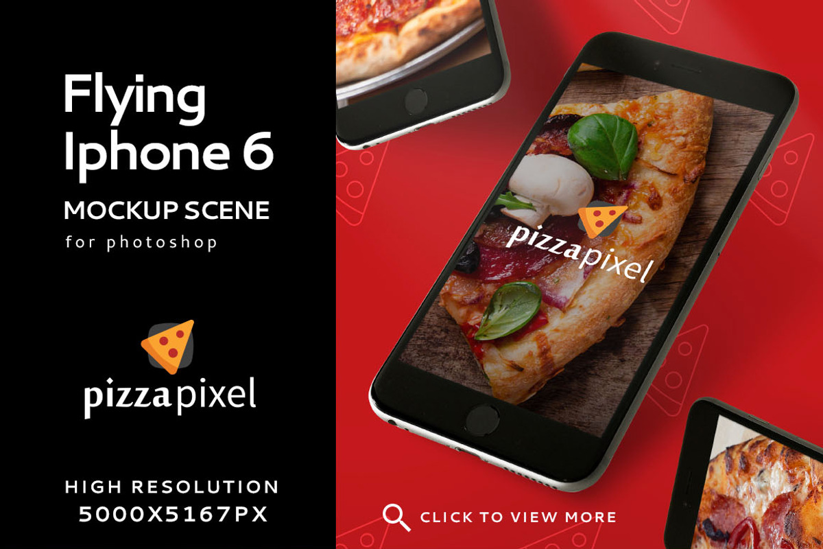 Mockup Iphone 6 Flying Scene Black, an Android Mockup by Pizza Pixel (Photo 1 of 5)