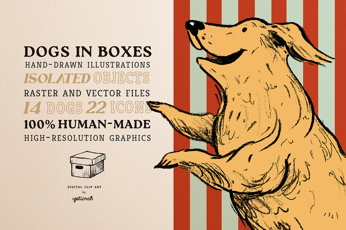 Dogs in Boxes Graphic Set, an Animal Illustration by Yeticrab (Photo 2 of 13)