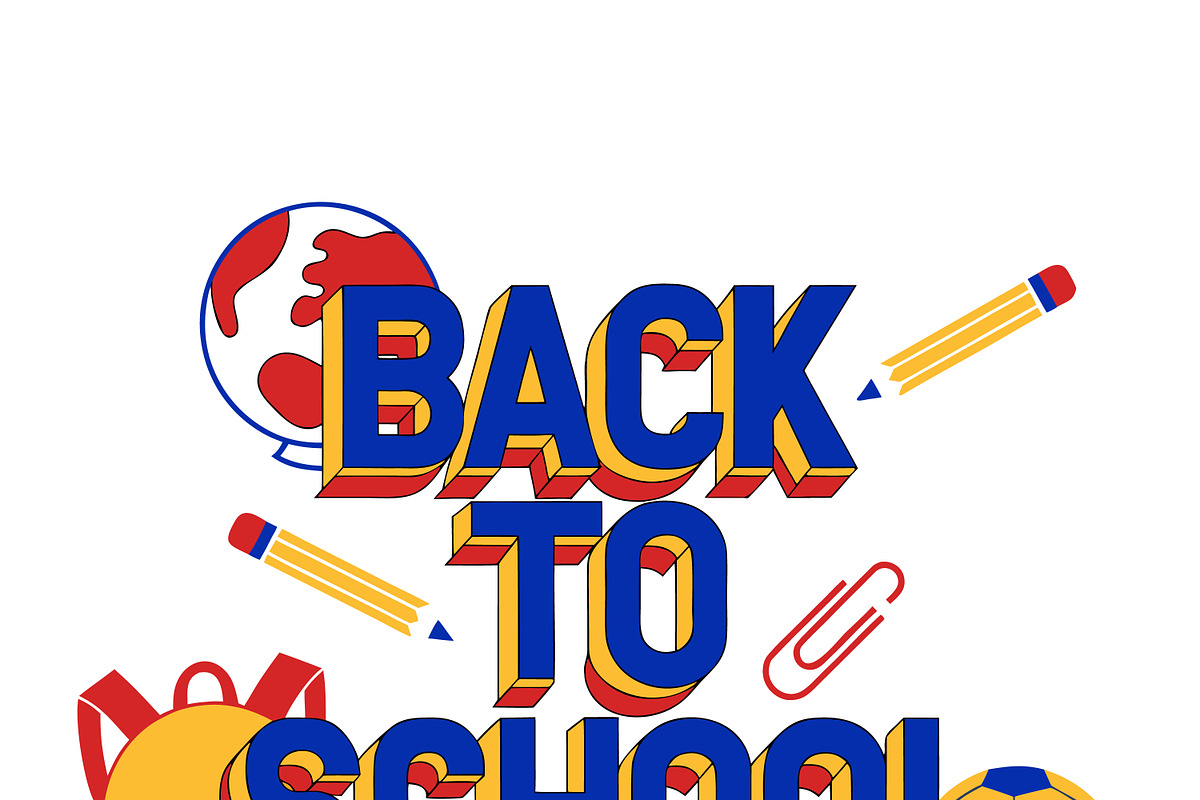 Geometric Back to School Poster, a Poster Template by hkmonir (Photo 1 of 4)