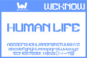 Human Life font, a Sans Serif Font by weknow (Thumbnail 1 of 8)