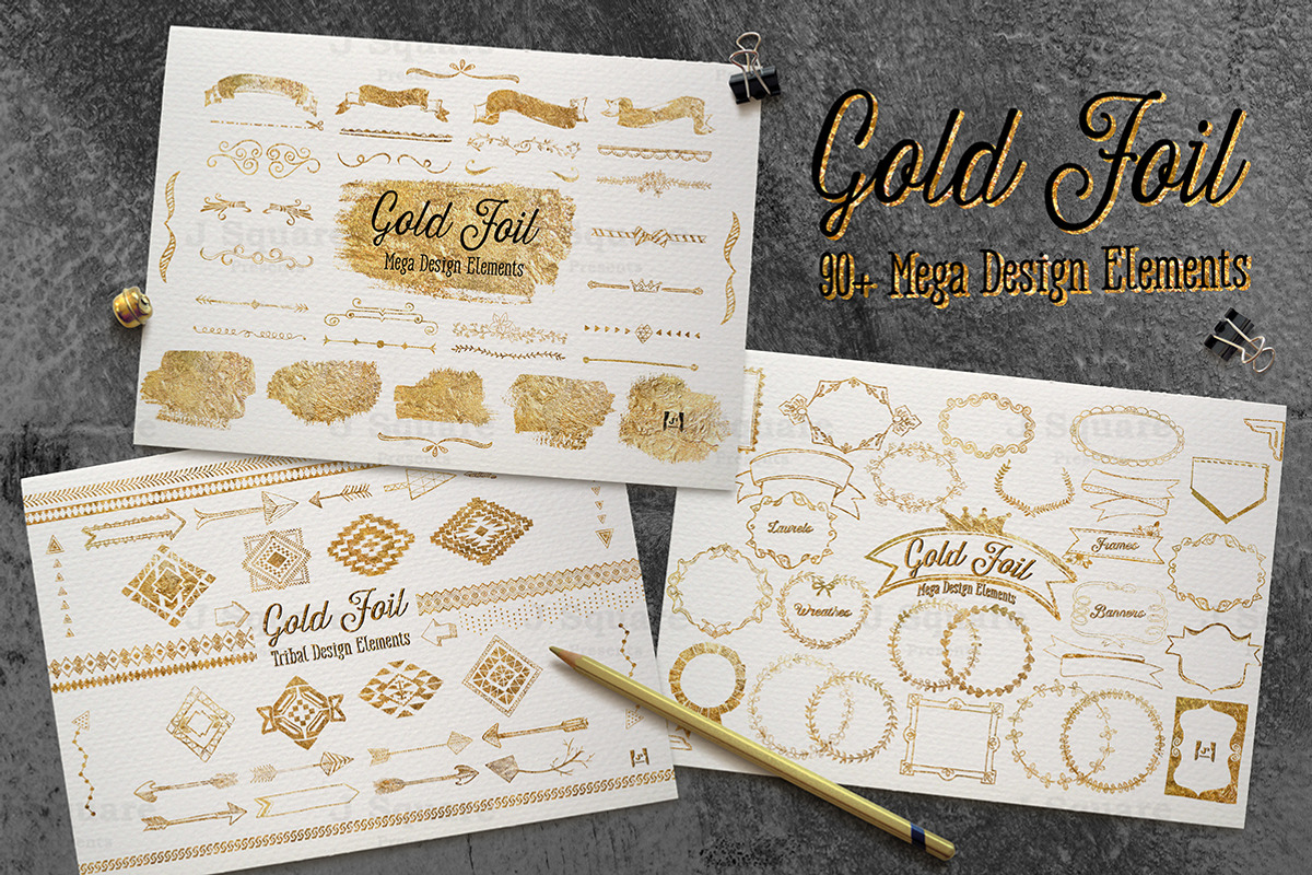 Gold Foil Mega Vector DesignElement