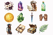 Watercolor Piratecore Clipart, an Illustration by Design Market (Thumbnail 5 of 5)