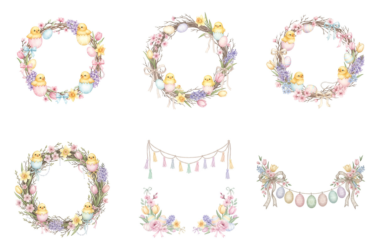 Watercolor Easter Frame Clipart, an Illustration by GatewayDesign (Photo 3 of 3)