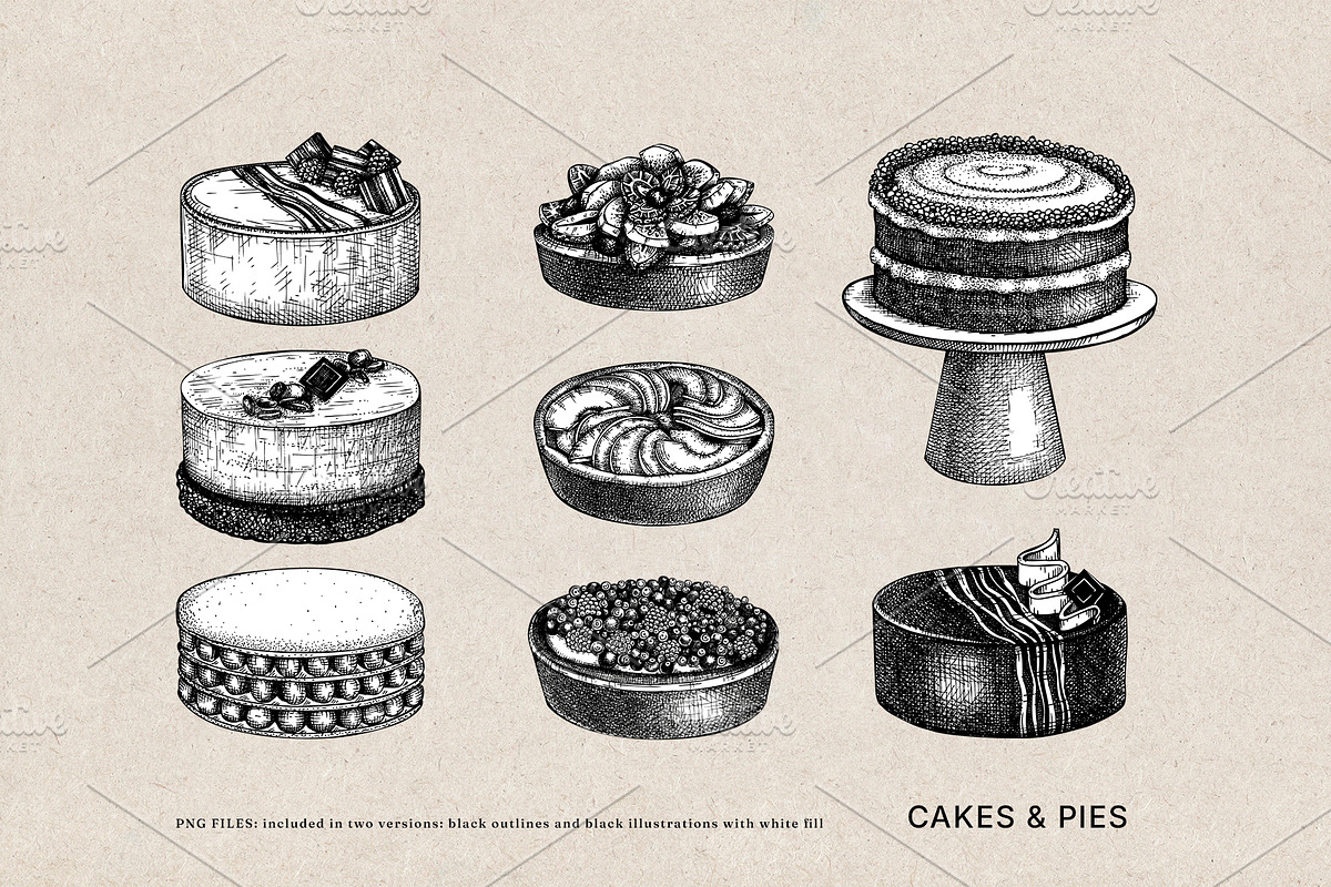 Bakery Illustrations Vector Bundle, a Food Illustration by Yevheniia (Photo 8 of 10)