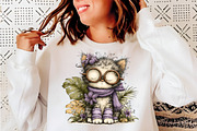 Whimsical summer cats clipart, an Illustration by SinaCreation (Thumbnail 5 of 8)