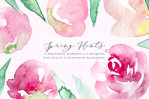 Spring Hints - Watercolor Flowers