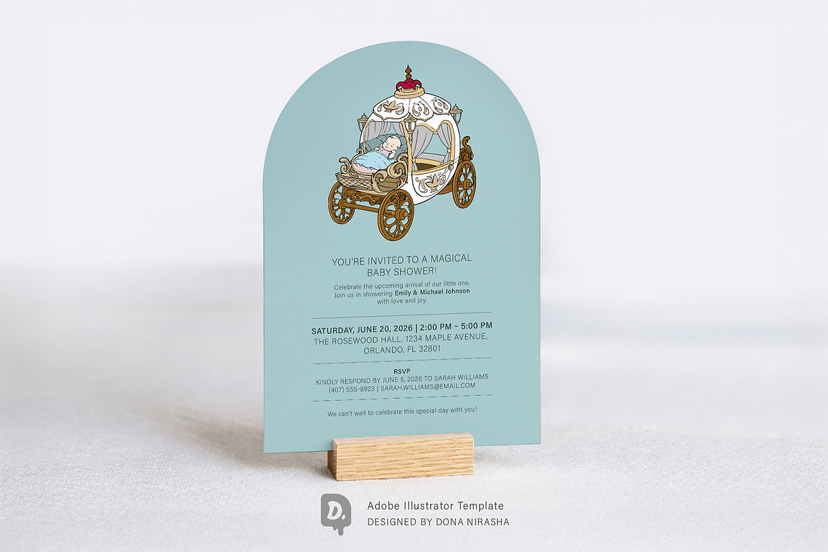 Baby Shower Invite Adobe Temp - 40, a Marketing Template by BloomToLife By Dona (Photo 3 of 5)