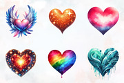 Heart Watercolor Clipart, an Illustration by RobertsArt (Thumbnail 3 of 8)